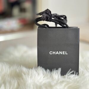 Mini Chanel Gift Bag with Holiday Ribbon